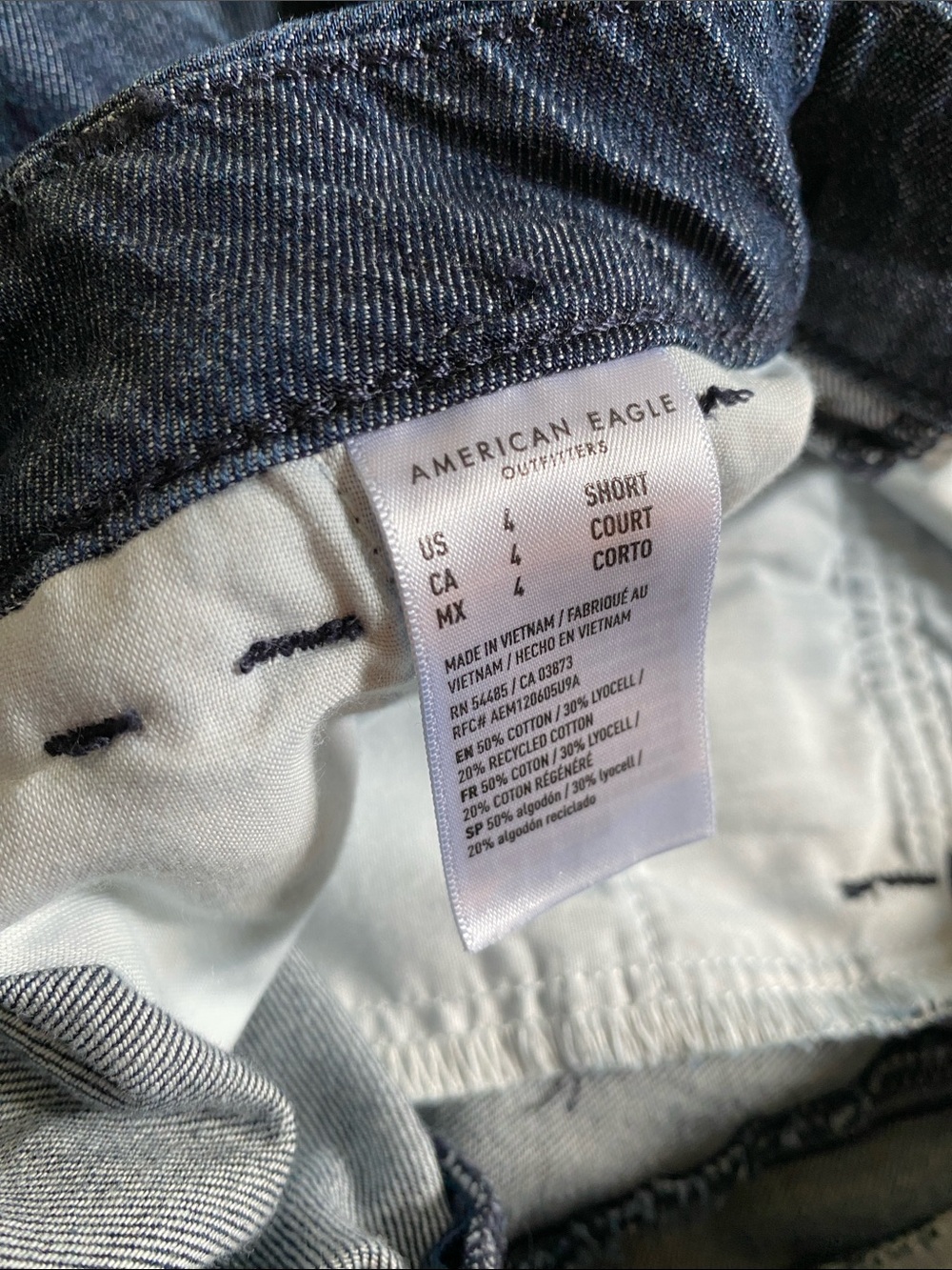 American Eagle size 4 petite convertible trouser jeans dark denim wide leg baggy - Picture 7 of 13